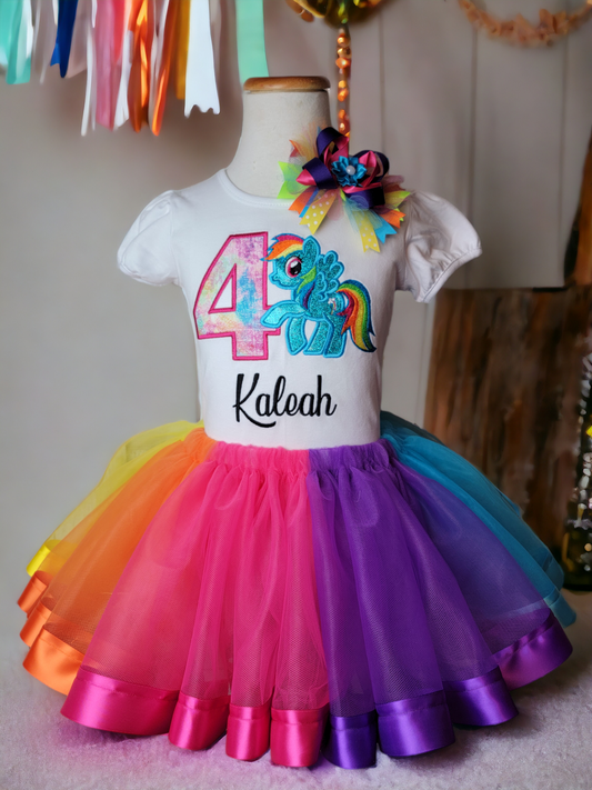 My little pony rainbow dash tutu set for girls/ my little pony /personalized rainbow dash birthday outfit personalized shirt