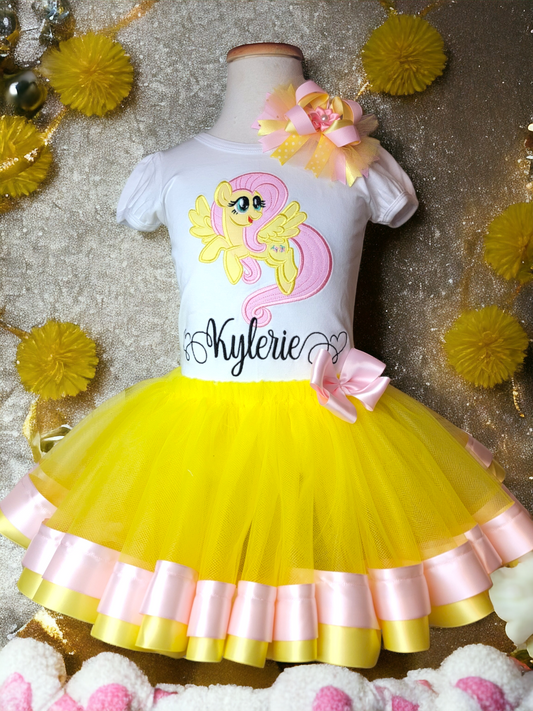 My little pony Fluttershy tutu top for girls/ my little pony /Fluttershy birthday outfit, mlp shirt, my little pony theme, fluttershy party