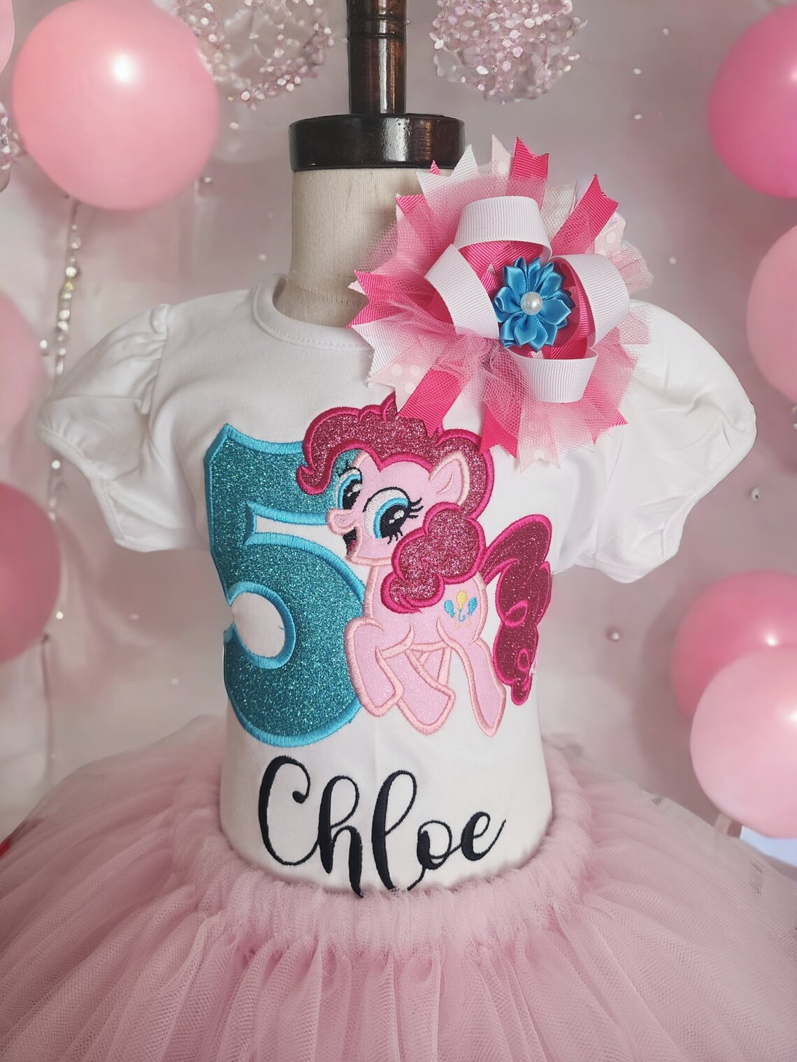 My little pony pinky pie tutu set for girls/ pink pony /personalized pinky pie birthday outfit personalized shirt, party themed